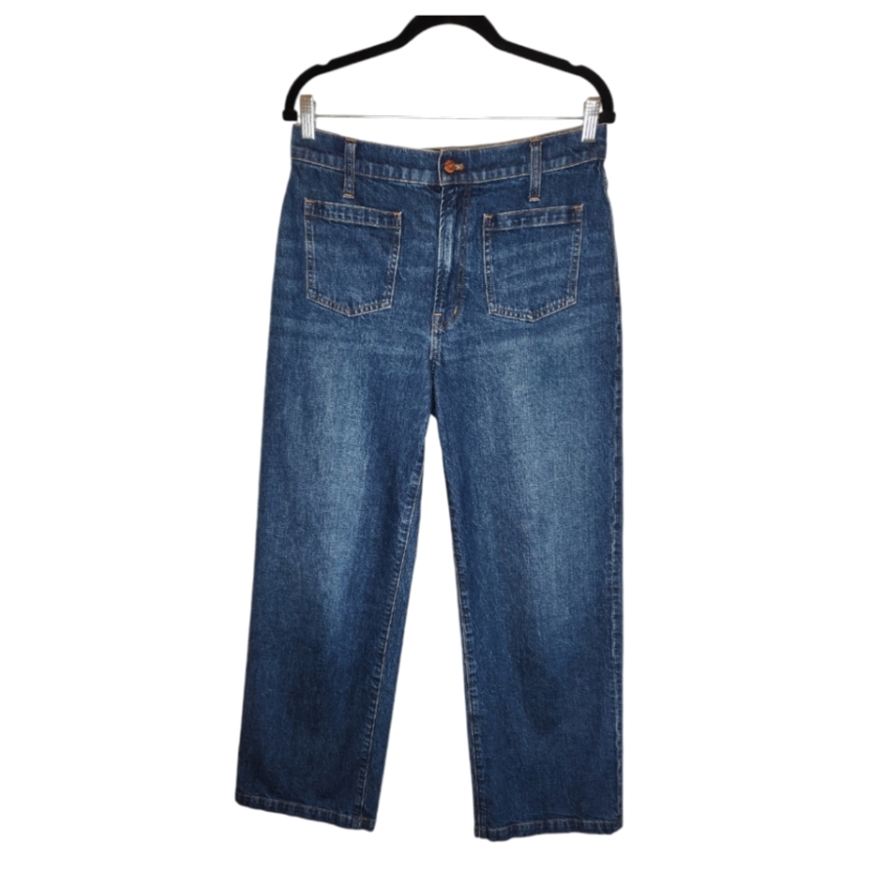 Madewell The Perfect Vintage Wide Leg Jeans Patch Pockets Size 29